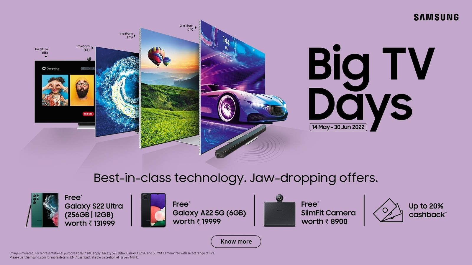 Vente directe de téléviseurs Samsung : obtenez des offres intéressantes et des cadeaux garantis sur les téléviseurs grand écran