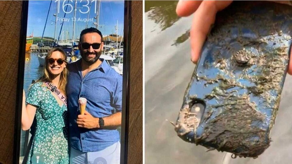 iPhone recovered from the bottom of the river after 10 months. 