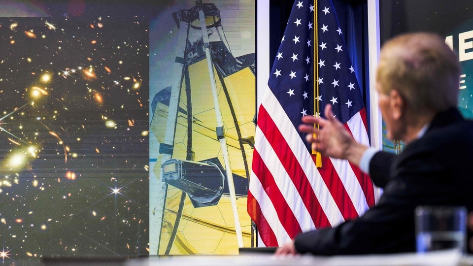 The image showcased by Biden and NASA chief Bill Nelson showed the 4.6 billion-year-old galaxy cluster named SMACS 0723. James Webb Telescope