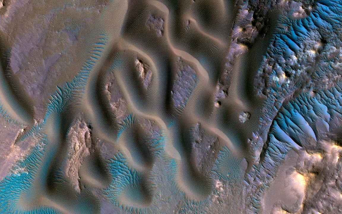 This amazing image of Mars with blue ripples reveals the secret of the red planet’s winds, says NASA. Mars