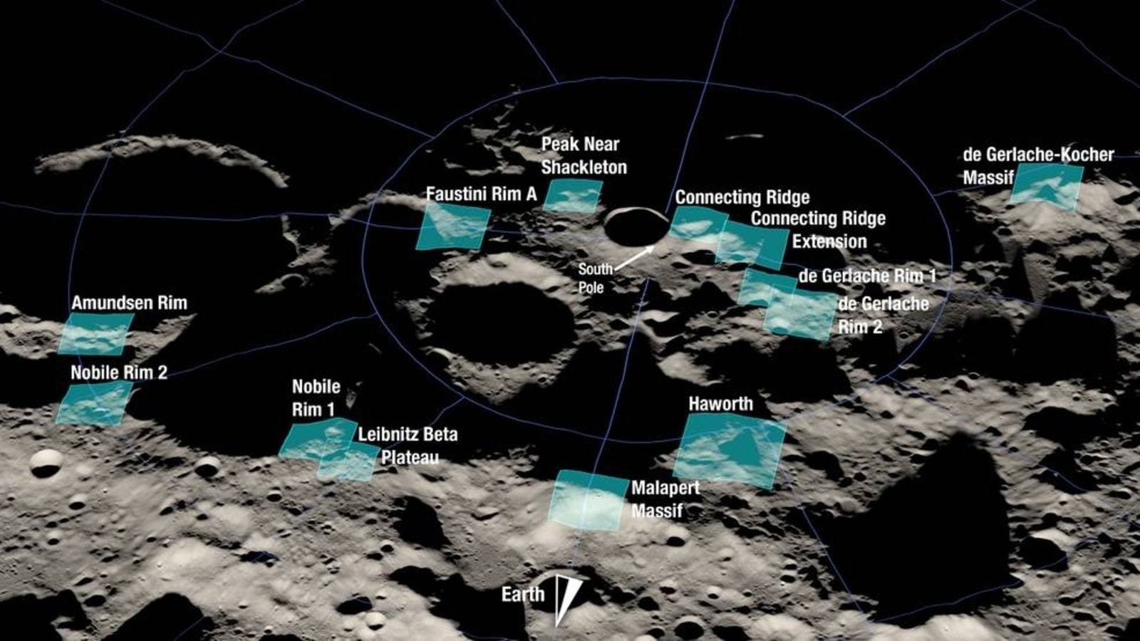 NASA identifying 13 candidate regions for landing next Americans on the Moon.