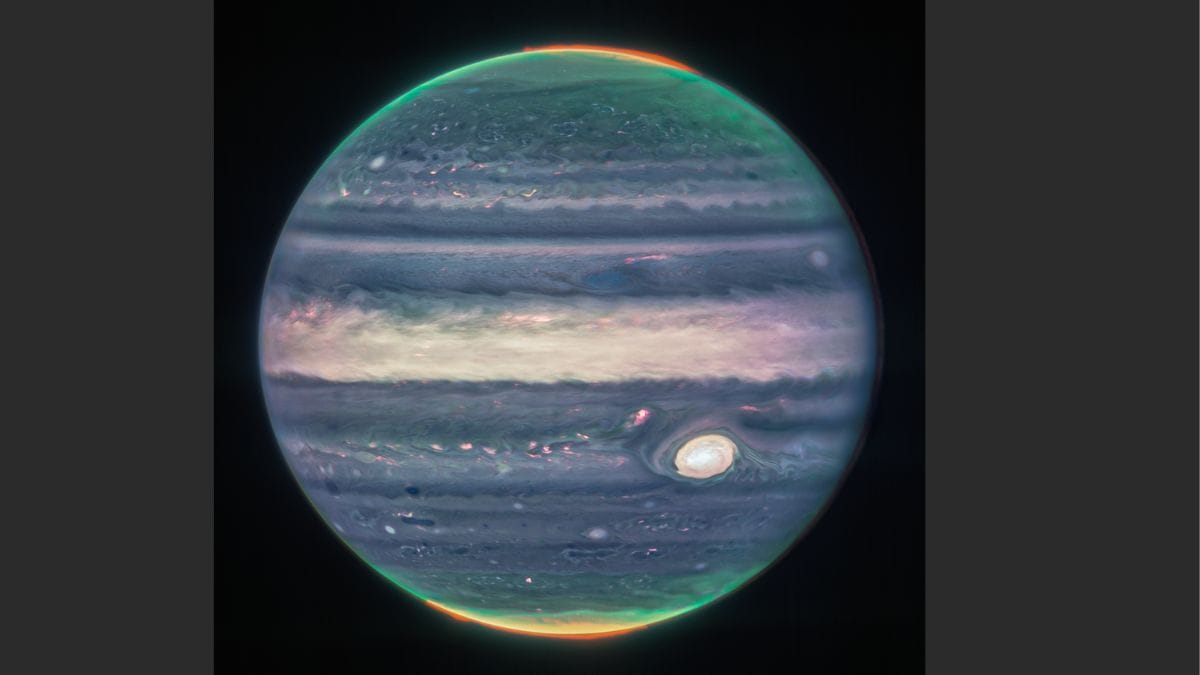 Amazingly, currently, on Jupiter, there are auroras, storms, extreme temperatures and powerful winds stirring things up, according to NASA. The images captured by the James Webb Space Telescope could give scientists a look at the conditions of the gas giant. jupiter