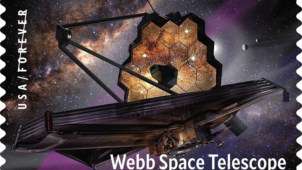 NASA's James Webb Space Telescope to be featured on the US Postal Service stamp. NASA's James Webb Space Telescope