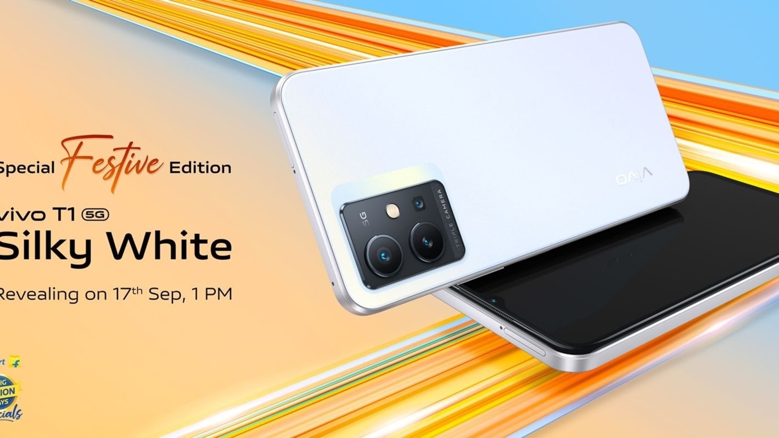 Sparkling Silky White Vivo T1 5G teased! Price likely under Rs. 15000