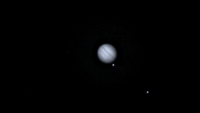 Jupiter and its four largest moons.