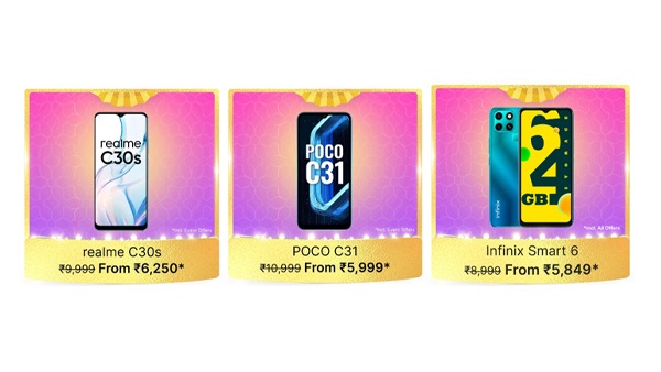Get the realme C30s, POCO C31 and the Infinix Smart 6 for under Rs. 7,000!