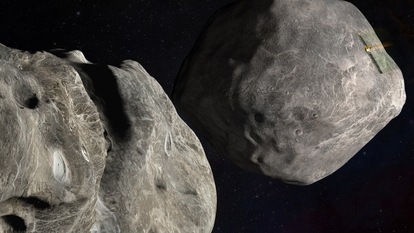 About asteroids: According to NASA, More than 100 tons of dust and sand sized particles are bombarded towards Earth everyday. While, about once a year, an automobile-sized asteroid hits Earth's atmosphere, creates an impressive fireball, and burns up before reaching the surface. Every 2,000 years or so, a meteoroid the size of a football field hits Earth and causes significant damage to the area. Only once every few million years, an object large enough to threaten Earth's civilization comes along. Impact craters on Earth, the moon and other planetary bodies are evidence of these occurrences. DART spacecraft