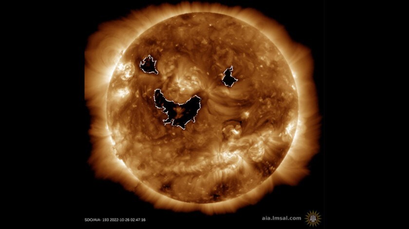 On October 25, the Sun seemed to beam a smile at Earth even as it spewed a stream of dangerous solar particles towards our planet. Multiple dark regions popped up on the Sun that gave an uncanny impression of a smiley face. The resultant solar storm from the event was noted to be a G2-class which is so strong that it is capable of causing fluctuations in electricity grids on Earth. Solar storm