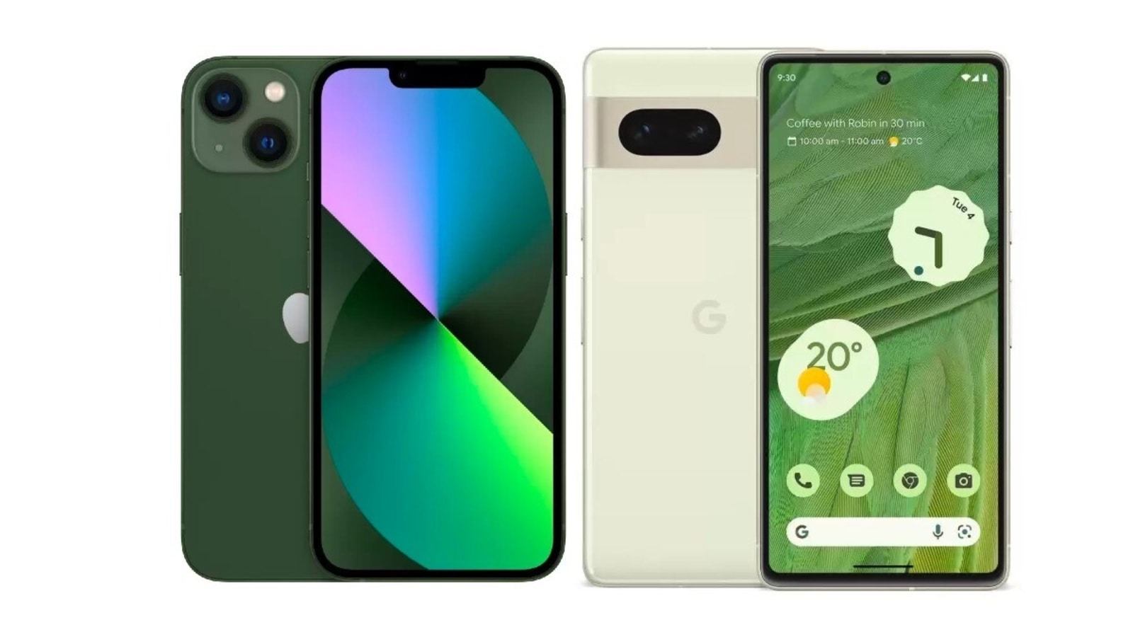 google pixel 7 compare iphone 13