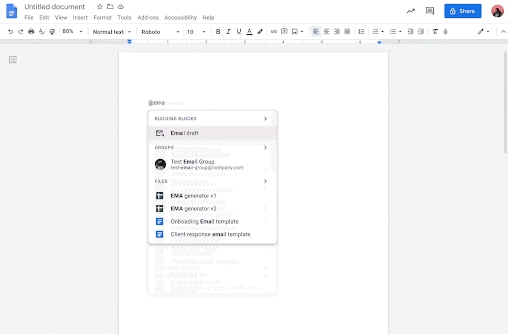 Collaborate more effectively online: To create a new Google Doc to get a project started, simply type doc.new into your browser, or type “@” in a Doc to generate a list of recommended people and content. Google Workspace