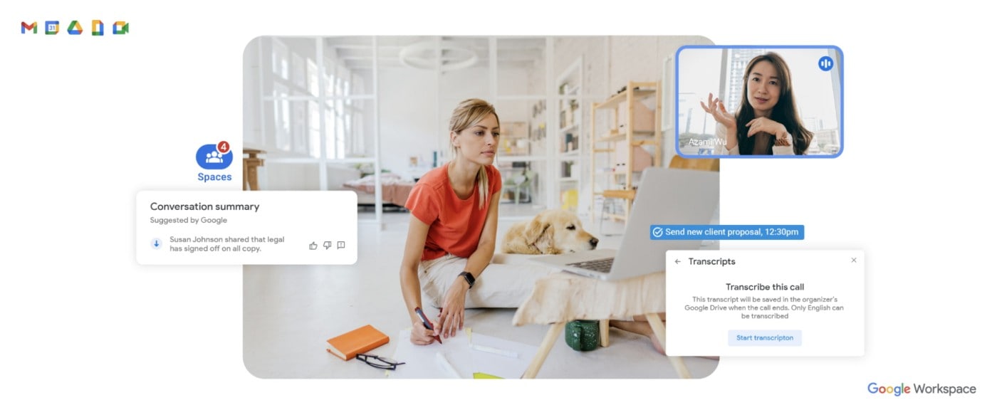 Catch up on a meeting: One thing about flexibility is the idea that you can catch up on a meeting or a document later. Now Google Meet lets you watch the recording of a meeting if you have missed it. You can also use automated meeting transcriptions that provide a full transcript of a Meet call directly in a Doc, which means you can get a gist of the meeting without watching the entire video. Google Workspace