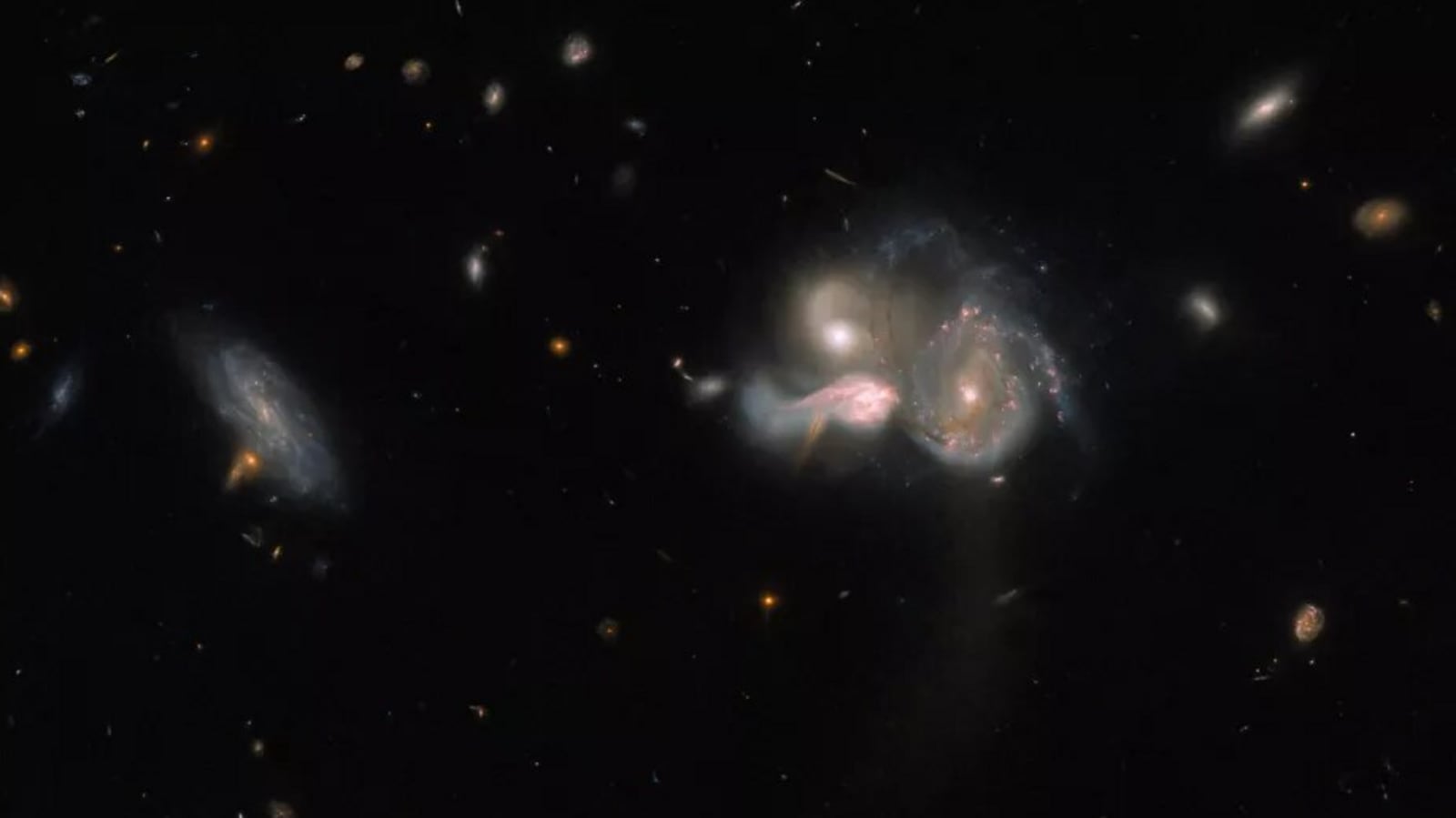 WOW! NASA Hubble Space Telescope spots RARE triple galaxy collision