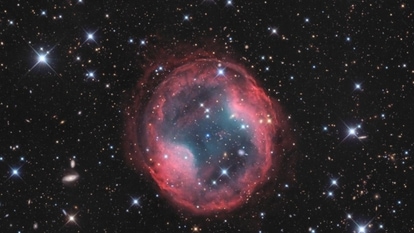 Headphone Nebula Jones-Emberson 1 (Feb 24) - A stellar nebula known as Jones-Emberson 1 also called as the Headphone Nebula owing to its peculiar headphone-like shape. The Headphone Nebula is located about 1600 light-years away from Earth in the constellation Lynx. Headphone Nebula