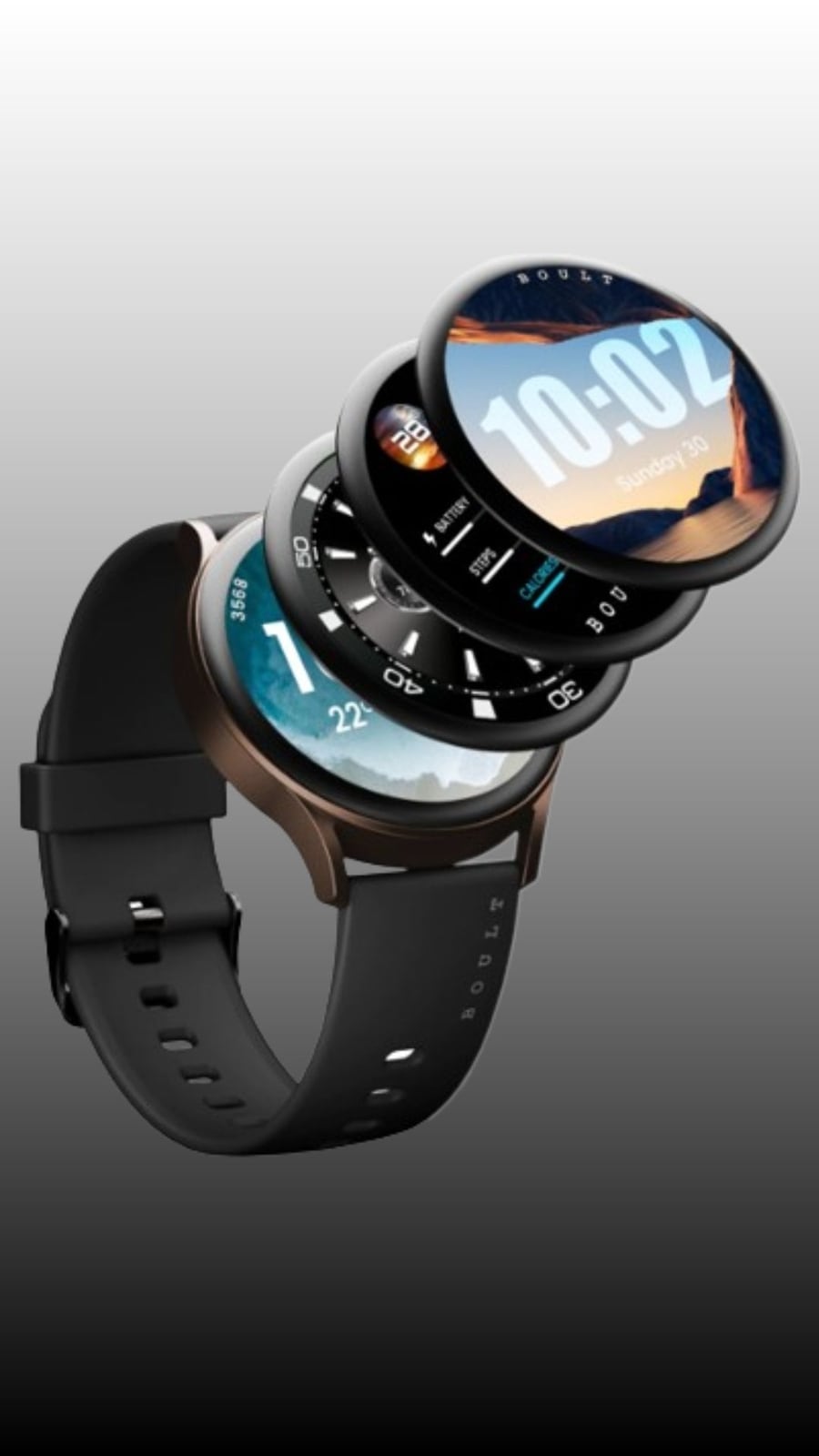 Polaroid round carbon full touch active smart watch online specs