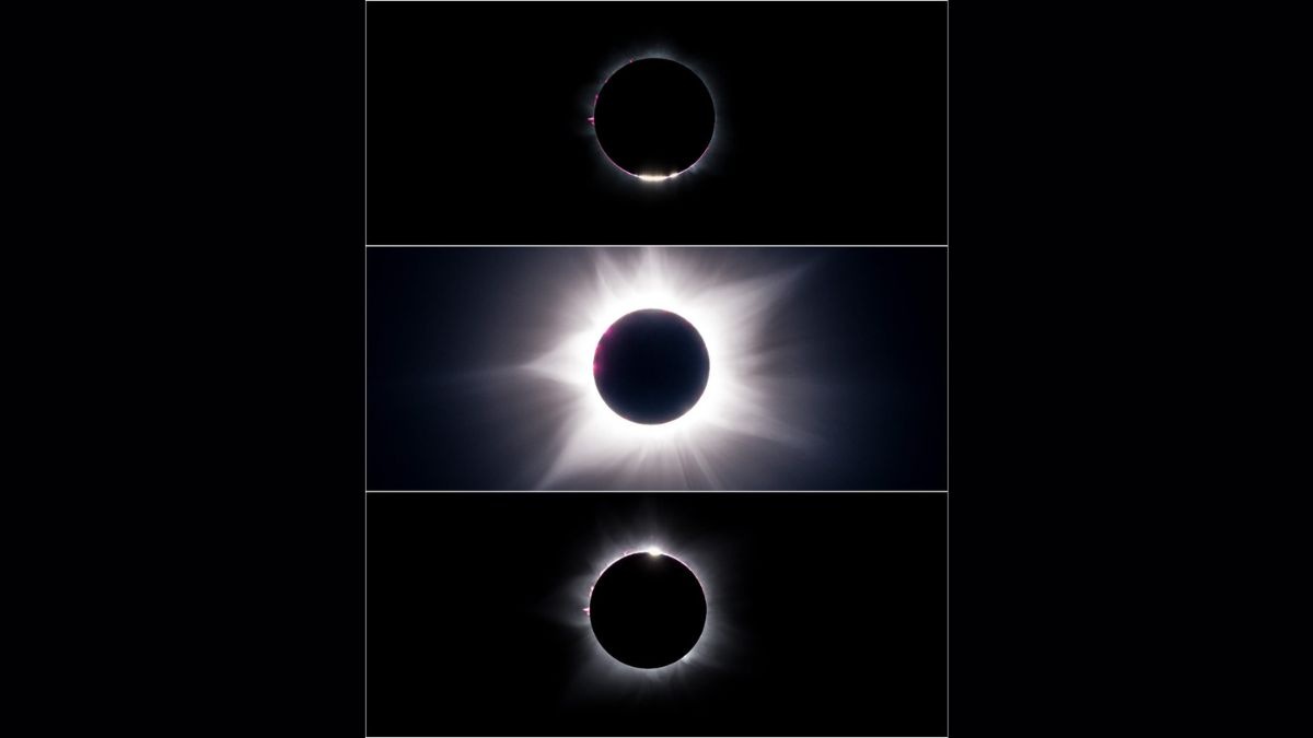 Hybrid Solar Eclipse (April 21) - It is a snapshot of the Hybrid Solar Eclipse which occurred yesterday, April 20. It crossed over remote parts of Australia, Indonesia and East Timor and was live-streamed by websites such as Perth Observatory, and the Gravity Discovery Centre and Observatory and more. According to NASA, this hybrid solar eclipse lasted just 62 seconds. Hybrid Solar Eclipse