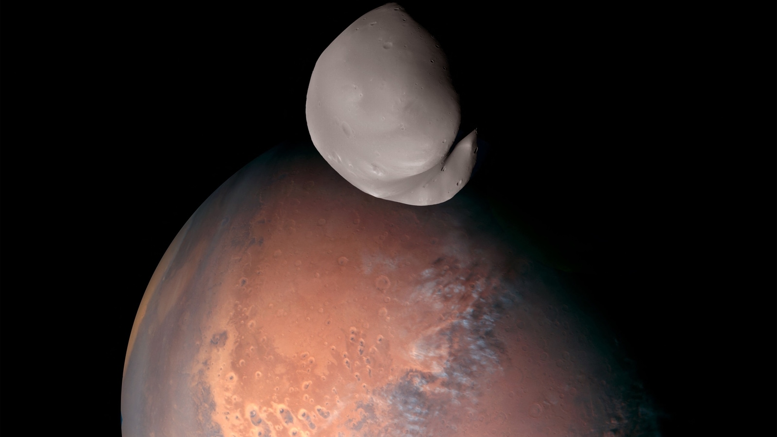Een Emirati-sonde biedt een ongekend beeld van Mars