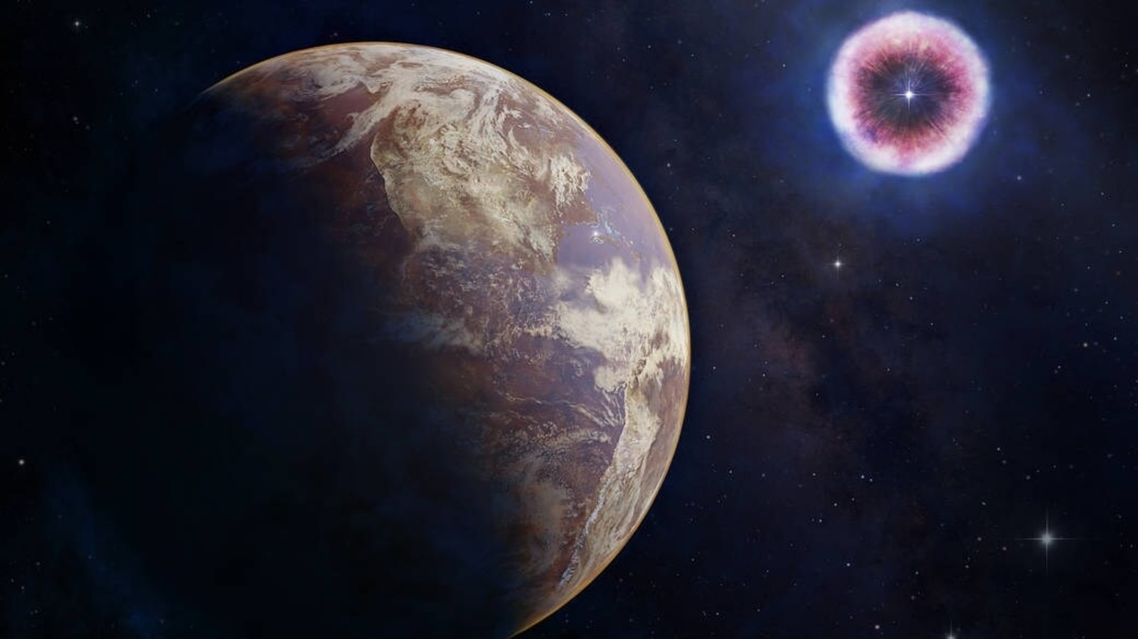 The scientists have estimated that it was likely a hot, Jupiter-sized world that spiraled close, then was pulled into the dying star's atmosphere, and, finally, into its core. (Illustrative Image) planet