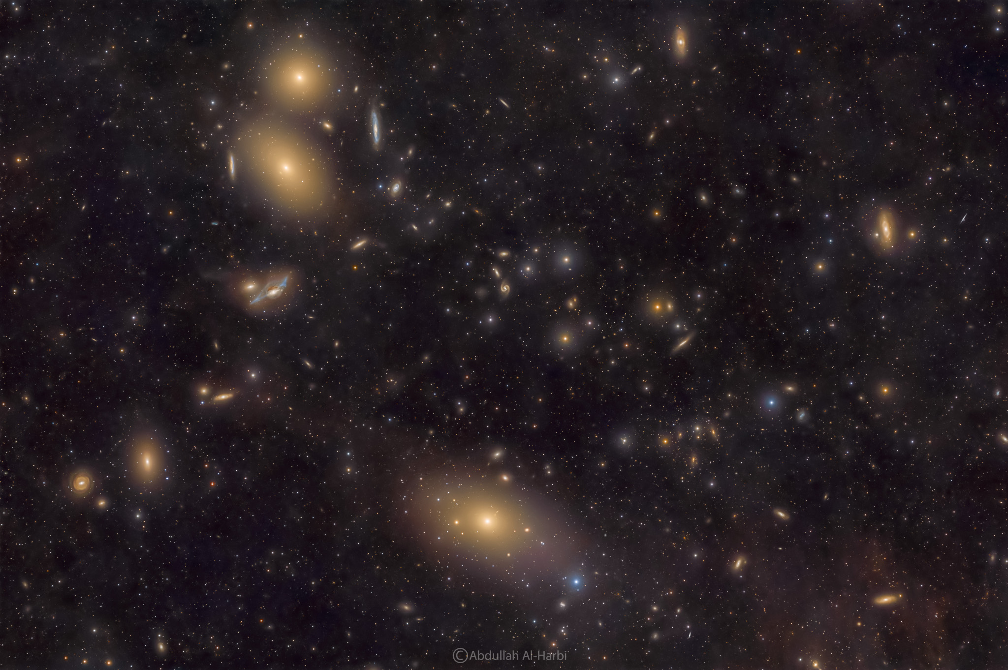 Virgo cluster of galaxies (May 26) - It is a snapshot of the Virgo cluster of galaxies located about 50 million light-years away. According to NASA, the Virgo cluster is the nearest cluster of galaxies and contains over 2000 galaxies. This cluster also includes bright Messier galaxies such as M84 and M86 which are part of the Markarian's Chain. Dominating this galaxy cluster is the giant elliptical galaxy M87. NASA Virgo Galaxy cluster