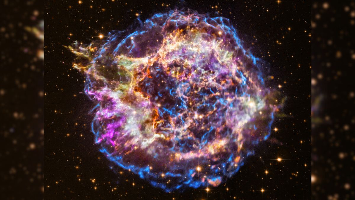 Supernova Remnant Cassiopeia A (June 1) - It is a snapshot of Cassiopeia A, a supernova remnant located about 11000 light-years from Earth towards the constellation of Cassiopeia. When a star explodes, the subsequent explosion which takes place, known as a Supernova, is the largest explosion to occur in space. According to NASA, a supernova happens when there is a change in the core, or center, of a star. A change can occur in two different ways, with both resulting in a supernova. NASA Cassiopeia A