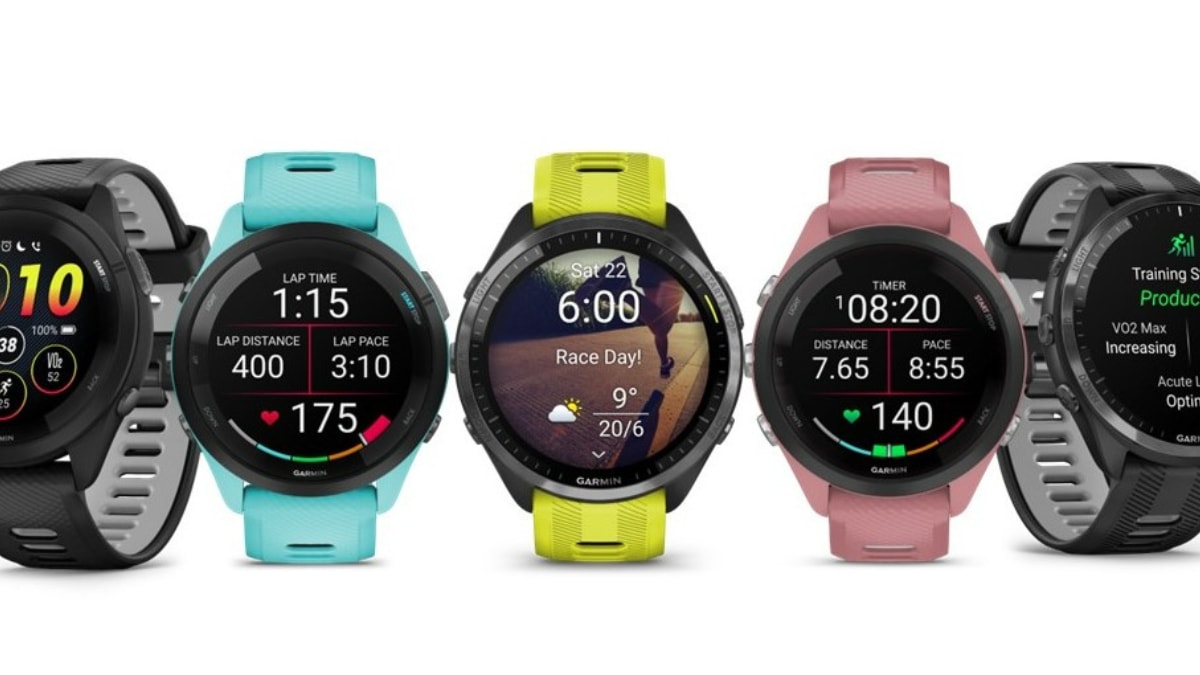 Garmin Forerunner 265: The watch features a 1.3-inch colourful AMOLED display. It has up to 13 days of battery life in smartwatch mode and 20 hours in GPS mode. It offers detailed workout metrics like pace, distance, and heart rate and advanced training metrics making it the best gift for your fitness freak friend. The price of the watch is Rs. 50490. Garmin Forerunner 265: The watch features a 1.3-inch colourful AMOLED display. It has up to 13 days of battery life in smartwatch mode and 20 hours in GPS mode. It offers detailed workout metrics like pace, distance, and heart rate and advanced training metrics making it the best gift for your fitness freak friend. The price of the watch is Rs. 50490.