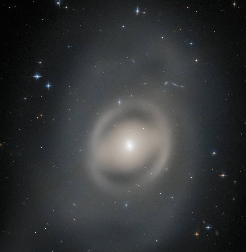 The image Captured by the Hubble Space Telescope looks like a ghostly haze. Hubble Space Telescope