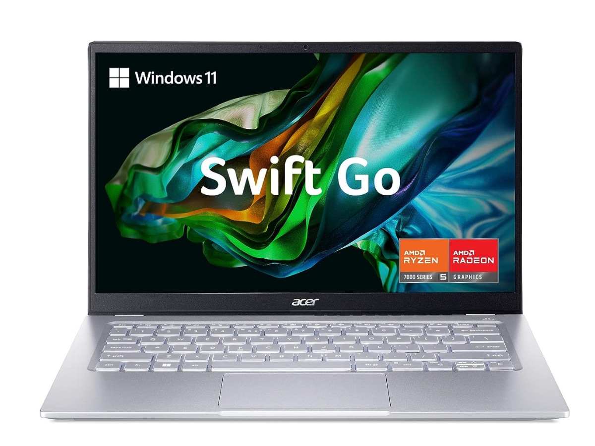 Acer SmartChoice Swift Go 14 Thin and Light Premium Laptop features AMD Ryzen 7000 Series Processors optimized for multitasking and productivity. You can bring it home for just Rs. 54990 instead of Rs. 78999. With a 30 % initial discount on Amazon. Acer SmartChoice Swift Go 14 Thin and Light Premium Laptop features AMD Ryzen 7000 Series Processors optimized for multitasking and productivity. You can bring it home for just Rs. 54990 instead of Rs. 78999. With a 30 % initial discount on Amazon.