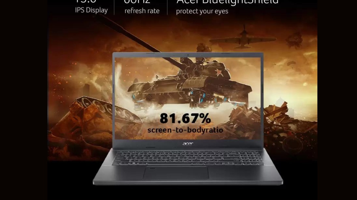 Acer Aspire 7 (2023): The Acer Aspire 7 sports stunning features like 12th Gen Intel Core processor and NVIDIA GeForce GTX 1650 while this laptop also ensures you get large storage capacity with smooth speed and functioning. This Acer laptop has a Thunderbolt 4 port so that you can connect external devices to level up your gaming. Flipkart is offering a 27 % initial discount on it making the price of the laptop reduce to Rs. 54990 from Rs. 75999. Acer Aspire 7 (2023): The Acer Aspire 7 sports stunning features like 12th Gen Intel Core processor and NVIDIA GeForce GTX 1650 while this laptop also ensures you get large storage capacity with smooth speed and functioning. This Acer laptop has a Thunderbolt 4 port so that you can connect external devices to level up your gaming. Flipkart is offering a 27 % initial discount on it making the price of the laptop reduce to Rs. 54990 from Rs. 75999.