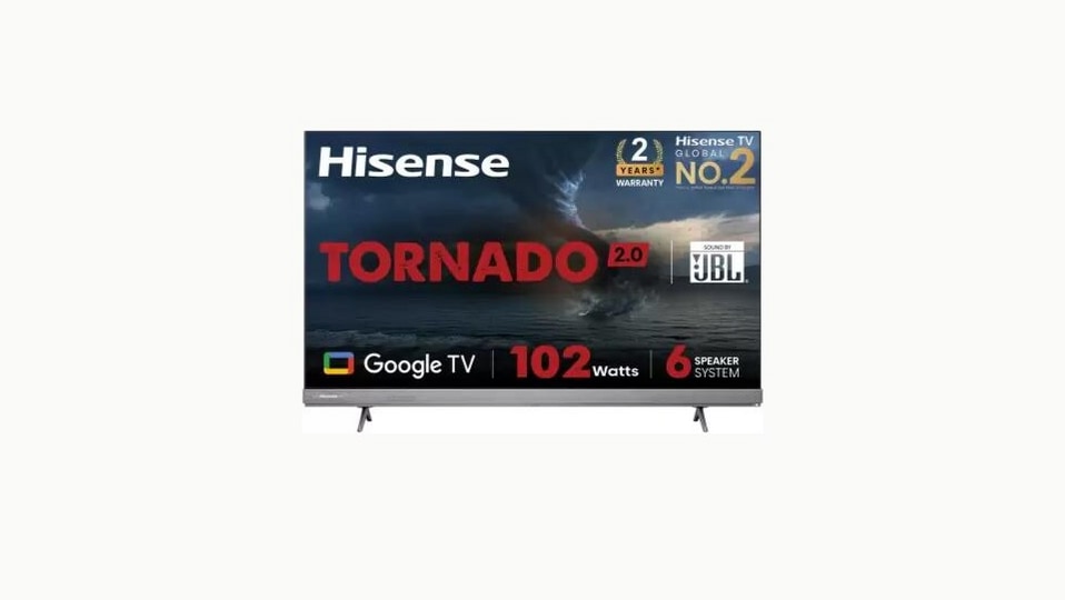 Hisense 55-inch Ultra HD (4K) LED Smart Google TV: The smart Tv features a 60 Hz DLED display with 400 nits brightness and a 178-degree view angle. It comes with 102W JBL 6 Speakers, Dolby Vision and Atmos that delivers 102 W RMS audio. Its smart features include Google TV, Netflix, Prime Video, YouTube, and more. It has 3 HDMI, 2 USB, and Ethernet ports. The TV originally retails for Rs.69990, however, from Flipkart, you can get it for only Rs.35999.