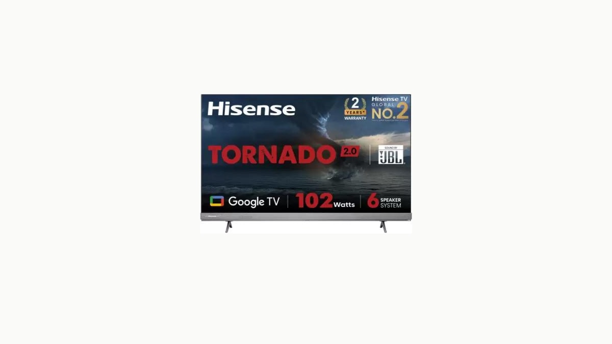 Hisense 55-inch Ultra HD (4K) LED Smart Google TV: The smart Tv features a 60 Hz DLED display with 400 nits brightness and a 178-degree view angle. It comes with 102W JBL 6 Speakers, Dolby Vision and Atmos that delivers 102 W RMS audio. Its smart features include Google TV, Netflix, Prime Video, YouTube, and more. It has 3 HDMI, 2 USB, and Ethernet ports. The TV originally retails for Rs.69990, however, from Flipkart, you can get it for only Rs.35999. Hisense 55-inch Ultra HD (4K) LED Smart Google TV: The smart Tv features a 60 Hz DLED display with 400 nits brightness and a 178-degree view angle. It comes with 102W JBL 6 Speakers, Dolby Vision and Atmos that delivers 102 W RMS audio. Its smart features include Google TV, Netflix, Prime Video, YouTube, and more. It has 3 HDMI, 2 USB, and Ethernet ports. The TV originally retails for Rs.69990, however, from Flipkart, you can get it for only Rs.35999.