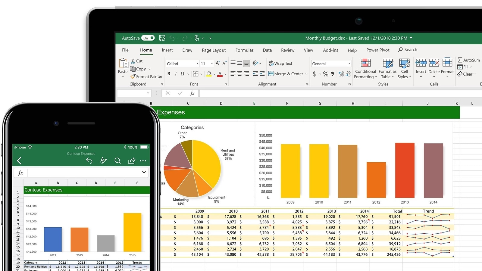 Analytics software natively connected to Microsoft Excel