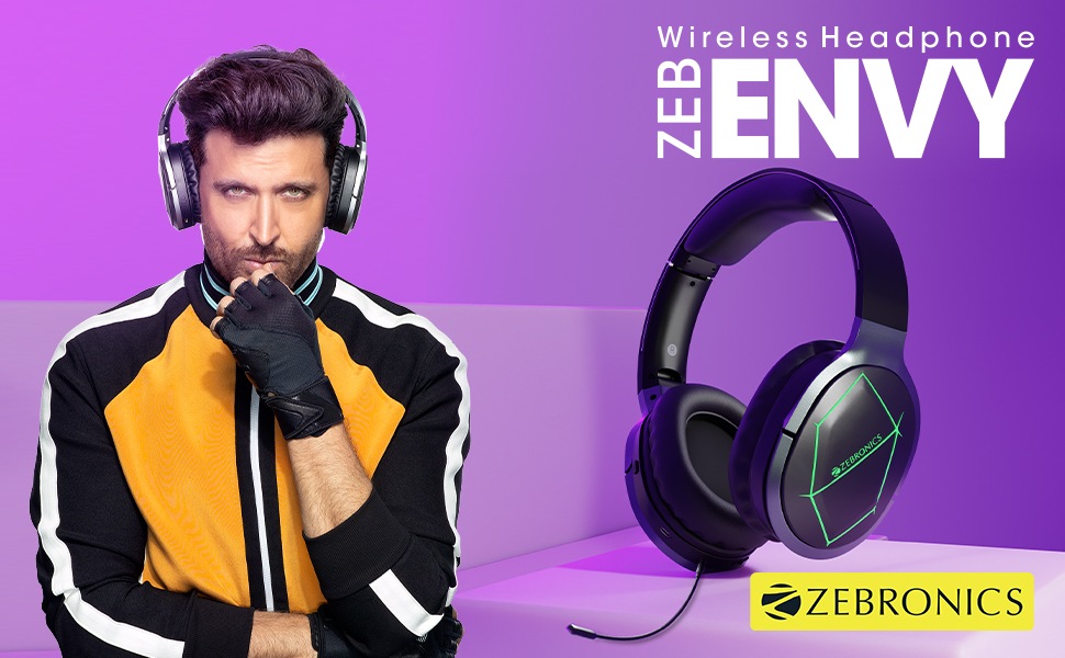 Zeb-Envy: Zebronics’s newest product Envy is a wireless-Bluetooth connected headphone that adds a complete charm to your listening experience designed for comfort for long hours. These headphones also feature high-quality audio, a bright set of RGB LED lights and detachable mi. This headphone also is supported with a Digital AI assistant. Zeb-Envy: Zebronics’s newest product Envy is a wireless-Bluetooth connected headphone that adds a complete charm to your listening experience designed for comfort for long hours. These headphones also feature high-quality audio, a bright set of RGB LED lights and detachable mi. This headphone also is supported with a Digital AI assistant.