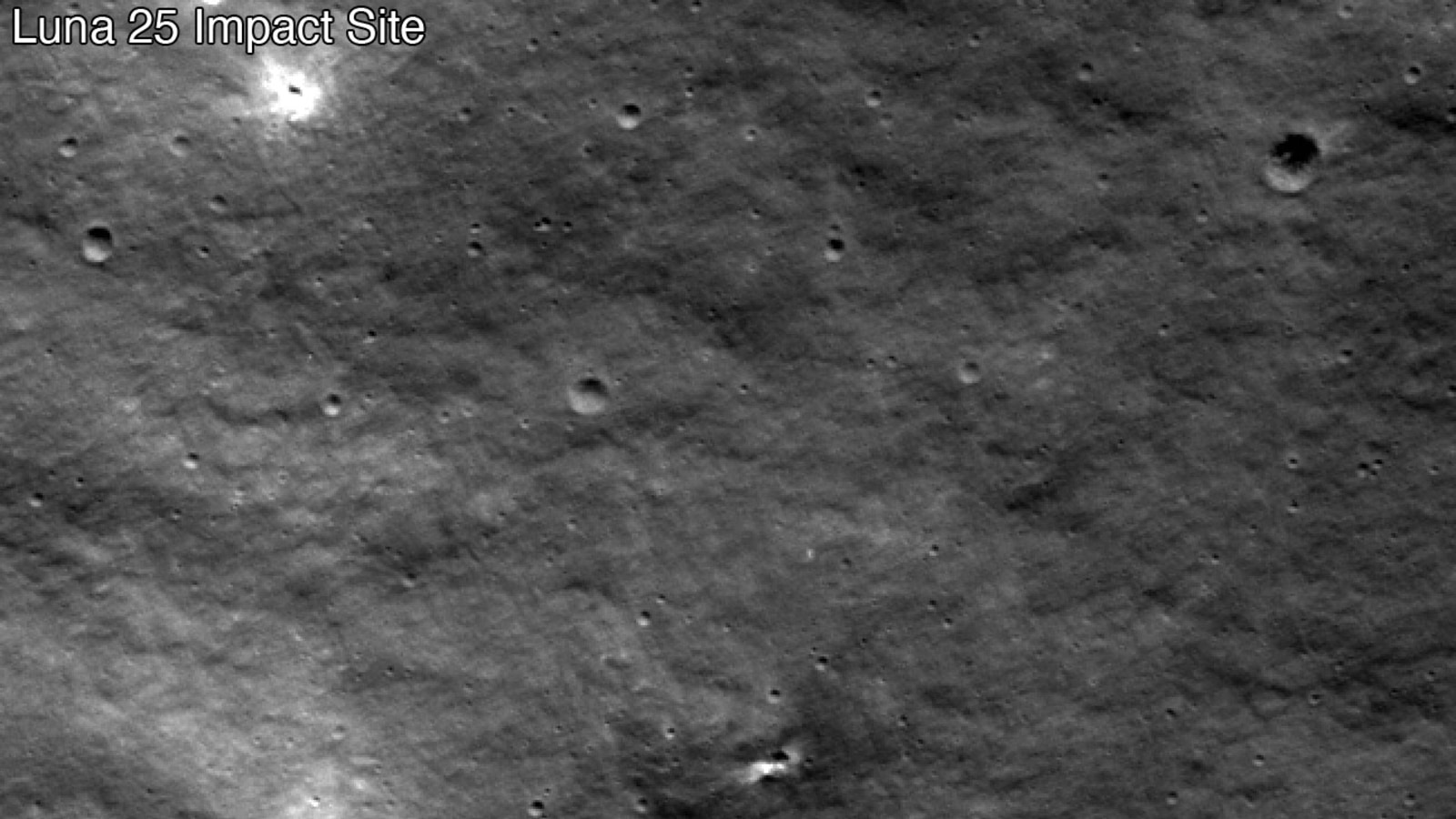 La NASA detecta un nuevo cráter en la Luna, probablemente provocado por el accidente de la sonda rusa