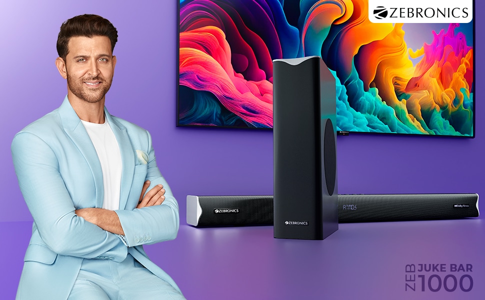 Zebronics, announced the launch of ZEB-Juke Bar 1000 with Dolby Atmos system. This is India’s most affordable 2.1-channel soundbar that packs revolutionary Dolby Atmos system for a richer audio experience. Zebronics, announced the launch of ZEB-Juke Bar 1000 with Dolby Atmos system. This is India’s most affordable 2.1-channel soundbar that packs revolutionary Dolby Atmos system for a richer audio experience.