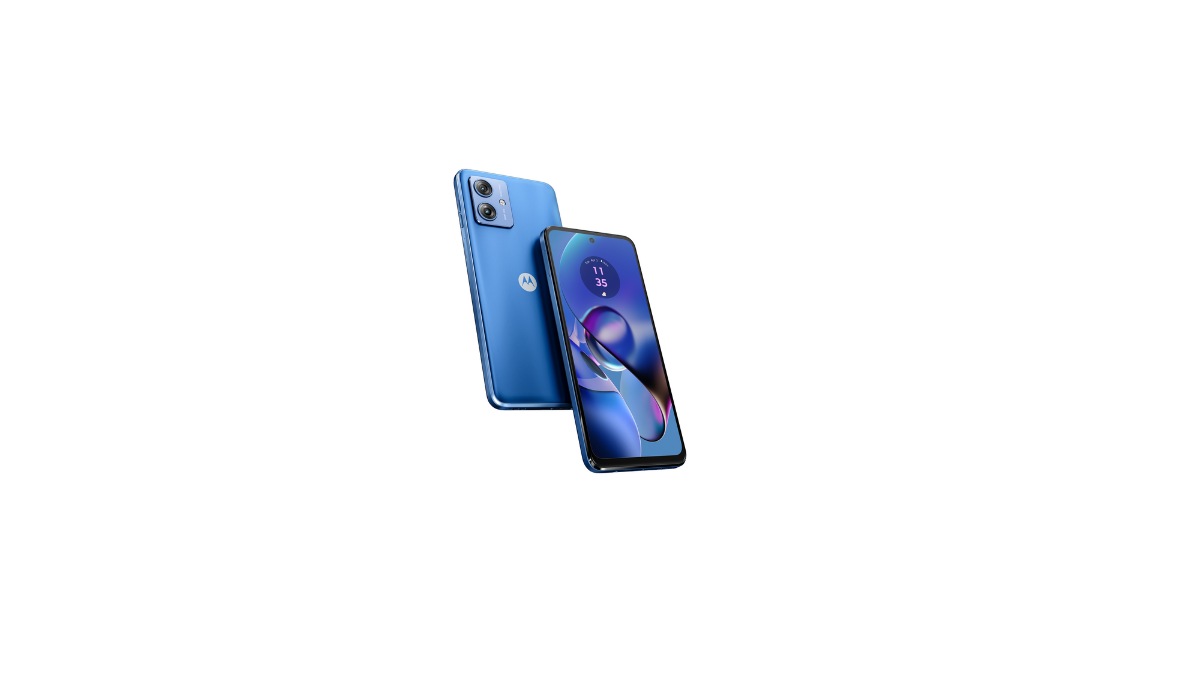 The Motorola smartphone comes with a 6.5-inch FHD+ display with adaptive refresh rate from 30 to 120Hz. The smartphone features two large stereo speakers and Dolby Atmos and Moto Spatial Sound for high-quality audio. The smartphone comes with a 3D Acrylic Glass (PMMA) finish and offers three colour options: Midnight Blue, Pearl Blue, and Mint Green. The Motorola smartphone comes with a 6.5-inch FHD+ display with adaptive refresh rate from 30 to 120Hz. The smartphone features two large stereo speakers and Dolby Atmos and Moto Spatial Sound for high-quality audio. The smartphone comes with a 3D Acrylic Glass (PMMA) finish and offers three colour options: Midnight Blue, Pearl Blue, and Mint Green.