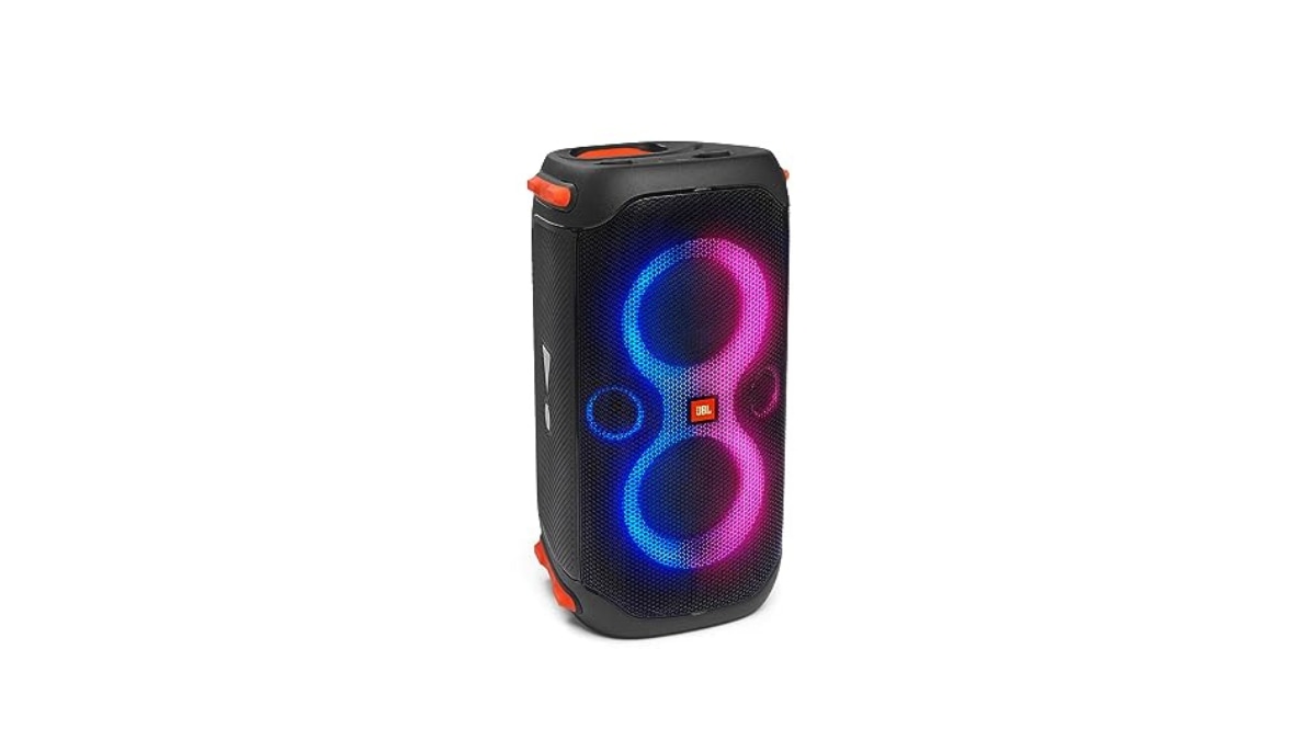 JBL Partybox 110: This is a huge speaker that enables users to connect mic or guitar. It comes with two levels - one is Deep and the other is adjustable Bass. It has a built-in rechargeable battery which gives 12 hours of playtime. The JBL PartyBox 110 is IPX4 splashproof and has dynamic lights which sync with the music. The JBL PartyBox 110 is priced at Rs.35999, however, on Amazon, you can get it for Rs.29922. JBL Partybox 110: This is a huge speaker that enables users to connect mic or guitar. It comes with two levels - one is Deep and the other is adjustable Bass. It has a built-in rechargeable battery which gives 12 hours of playtime. The JBL PartyBox 110 is IPX4 splashproof and has dynamic lights which sync with the music. The JBL PartyBox 110 is priced at Rs.35999, however, on Amazon, you can get it for Rs.29922.