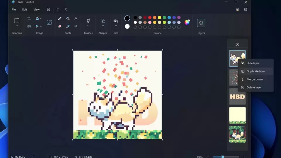 Microsoft Paint app