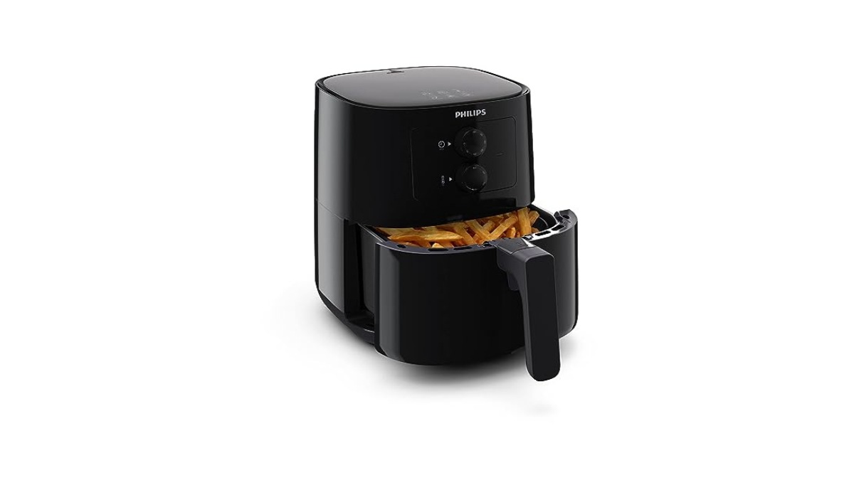 Philips Air Fryer: The air fryer cooks food with up to 90 percent less fat. It has a temperature control setting of 80 degrees to 200 degree. It is a 5-in-1 fry, bake, reheat, grill technology. It has a storage capacity of 4.1 L. The Philips Air Fryer is priced at Rs.9995, however, on Amazon, you can get it for Rs.7499. Philips Air Fryer: The air fryer cooks food with up to 90 percent less fat. It has a temperature control setting of 80 degrees to 200 degree. It is a 5-in-1 fry, bake, reheat, grill technology. It has a storage capacity of 4.1 L. The Philips Air Fryer is priced at Rs.9995, however, on Amazon, you can get it for Rs.7499.