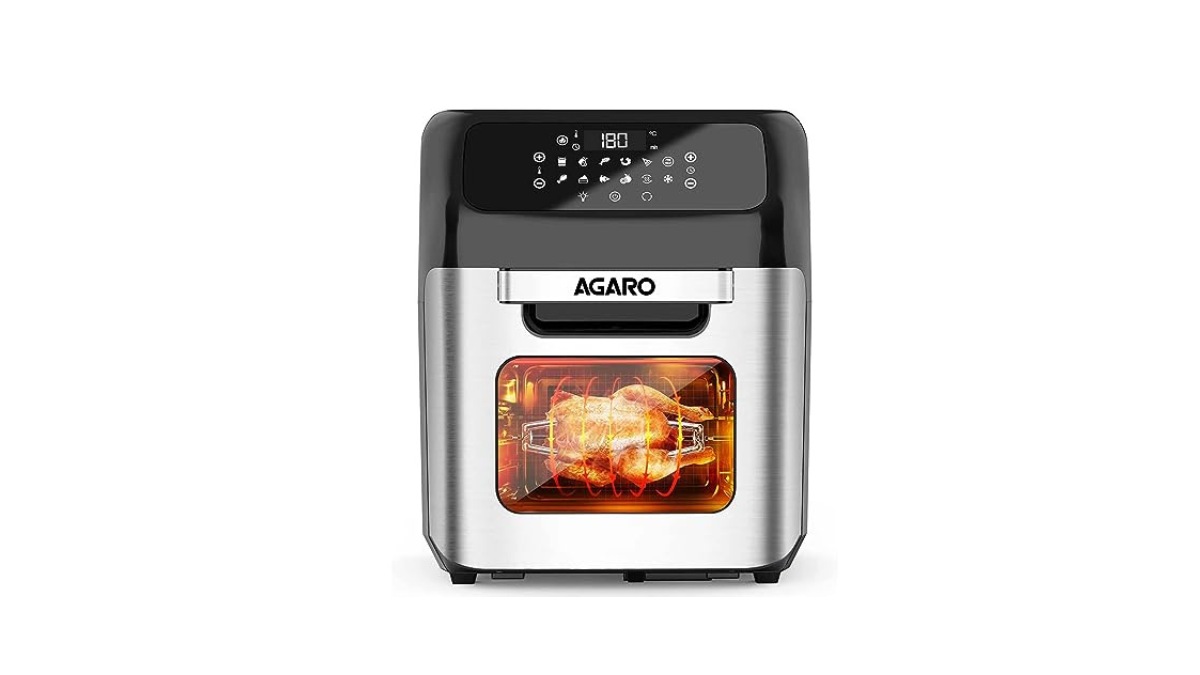 Agaro Regency Air Fryer: The fryer comes with a 12 L capacity. It comes with 9 pre-set recipes, 3 assist cooking functions, and 4 control settings. It features a smart LED screen, transparent cooking window and Interior lighting, and a touch control panel. The Agaro Regency Air Fryer is priced at Rs.19995, however, on Amazon, you can get it for Rs.8999, giving you a discount of Rs.55 percent. Agaro Regency Air Fryer: The fryer comes with a 12 L capacity. It comes with 9 pre-set recipes, 3 assist cooking functions, and 4 control settings. It features a smart LED screen, transparent cooking window and Interior lighting, and a touch control panel. The Agaro Regency Air Fryer is priced at Rs.19995, however, on Amazon, you can get it for Rs.8999, giving you a discount of Rs.55 percent.