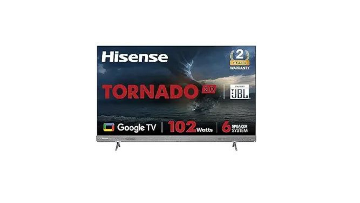 Hisense Tornado 55-inch 2.0 Series 4K smart TV: The smart TV comes with a 178-degree wide viewing angle and 60Hz refresh rate. For sound, it features the JBL 6 Speakers System and Dolby Atmos. Its smart features include a watchlist, Google Play Store, Google Assistant, Chromecast, Miracast, DLNA, and more. It comes with smart apps like Netflix, YouTube, Prime Video, Hotstar, SonyLiv, and more. The Hisense Tornado 55-inch 2.0 Series 4K smart TV is priced at Rs.69990, however, from Amazon, you can get it for Rs.33990, giving you a discount of 51 percent. Hisense Tornado 55-inch 2.0 Series 4K smart TV: The smart TV comes with a 178-degree wide viewing angle and 60Hz refresh rate. For sound, it features the JBL 6 Speakers System and Dolby Atmos. Its smart features include a watchlist, Google Play Store, Google Assistant, Chromecast, Miracast, DLNA, and more. It comes with smart apps like Netflix, YouTube, Prime Video, Hotstar, SonyLiv, and more. The Hisense Tornado 55-inch 2.0 Series 4K smart TV is priced at Rs.69990, however, from Amazon, you can get it for Rs.33990, giving you a discount of 51 percent.