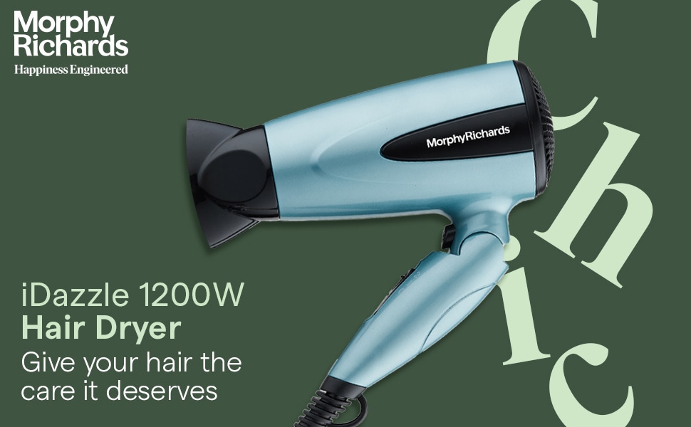 Morphy Richards Idazzle Hd121Dc 1200W Hair Dryer: This exclusive hair dryer is available at the 40% initial discount dropping its price to Rs. 897 from Rs. 1495. It is a powerful 1200W hair dryer meant for fast styling at home. The product has 2 Speed/heat settings to control the airflow and maintain moisture in your hair. Morphy Richards Idazzle Hd121Dc 1200W Hair Dryer: This exclusive hair dryer is available at the 40% initial discount dropping its price to Rs. 897 from Rs. 1495. It is a powerful 1200W hair dryer meant for fast styling at home. The product has 2 Speed/heat settings to control the airflow and maintain moisture in your hair.