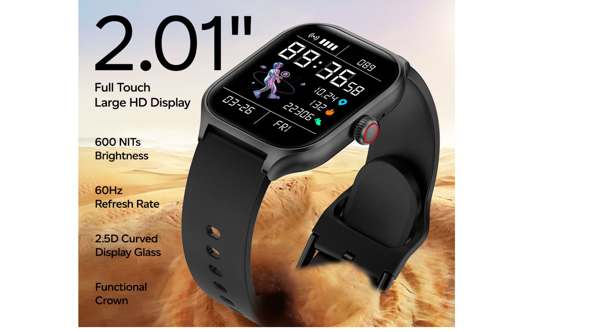 Reflect Max Pro: This smartwatch boasts a stunning 2.05-inch display. Reflect Max Pro comes with a 15-day standby time. It is priced at Rs. 999 during the launch offer. It comes in five vibrant colors, including Black, Gold, Blue, Silver, Pink, and Green. pTron
