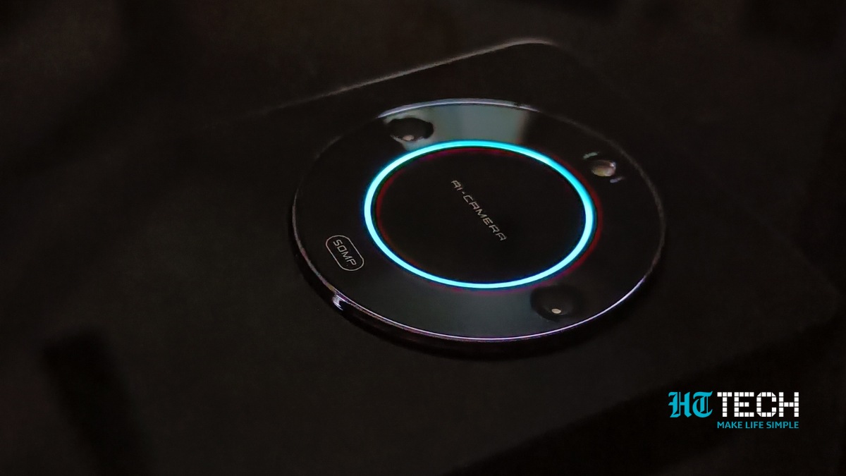 The most eye-catching thing about Lava Blaze 2 is its circular-mounted setup with a 50 MP main AI camera. The camera placement is what makes the smartphone look classy and premium. It also features a ring light that turns blue when put on charging or it receives notifications. Lava Blaze 2
