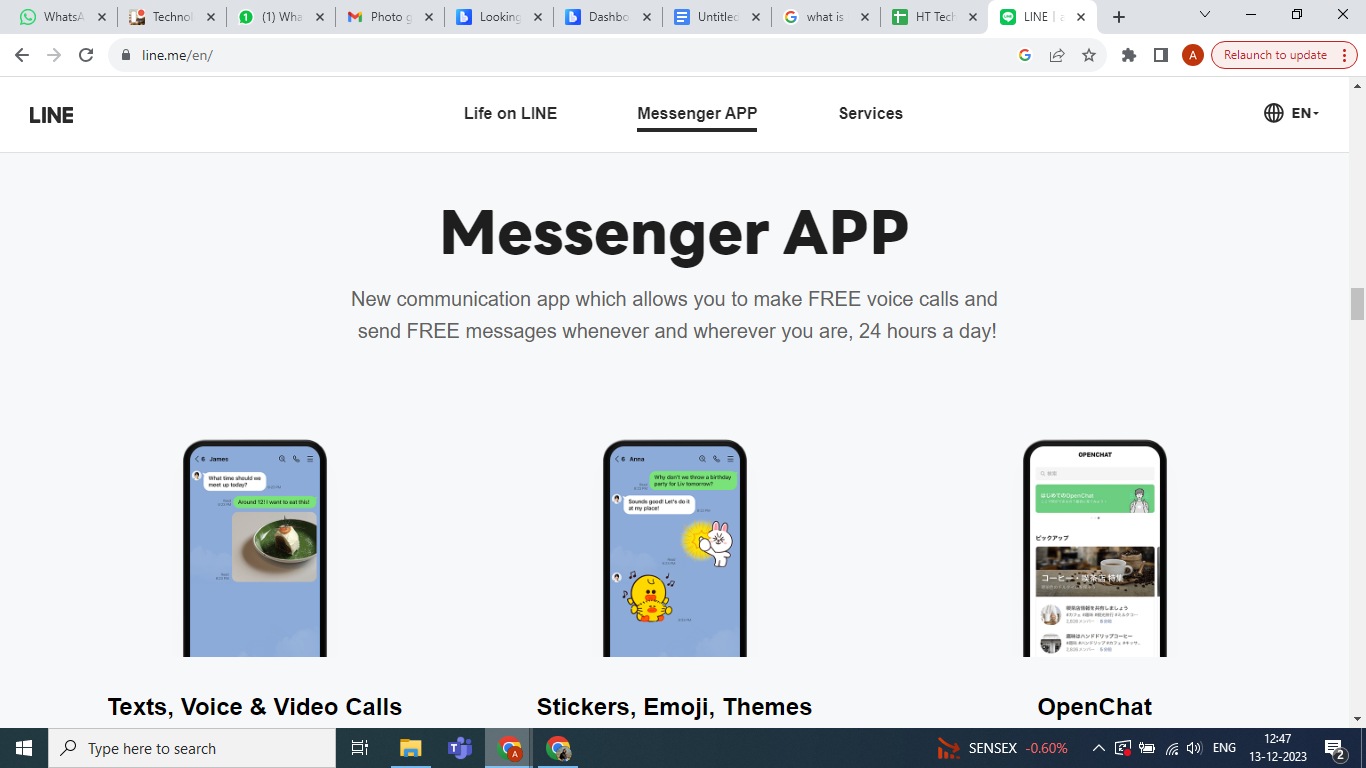 Line: It's a cross-platform messaging app which enables users to chat, make audio or video calls, and more. Additionally, it enables users to see status updates or any changes made by their friends on the app. It comes with attractive stickers, emojis, and themes to make the experience more intuitive. Line