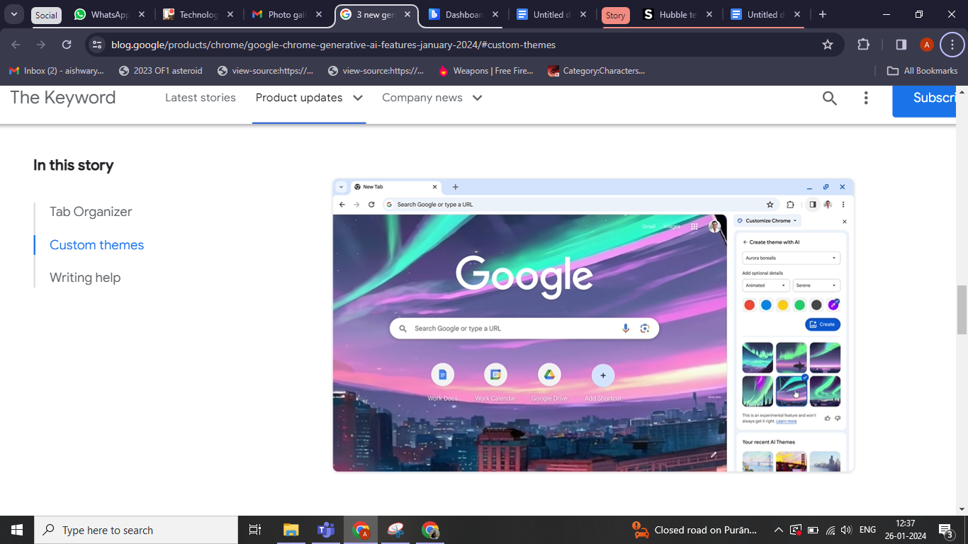 Google Chrome AI feature 2: You can now customize your Chrome with generative AI wallpapers on Android 14 and Pixel 8 devices. Google has announced a text-to-image diffusion model for Chrome which will enable users to generate custom themes-based wallpaper based on prompt on the Create with AI feature. Google Chrome