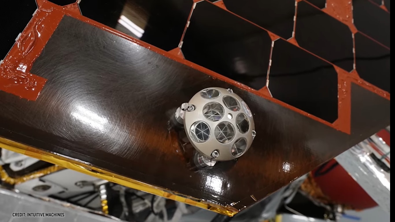 According to the NASA report, The LRA is made up of a small aluminium hemisphere and has a 5 cm diameter. It weighs only 20 grams with 1.27 cm corner cube retroreflectors which are made up of fused silica glass. Laser Retroreflective Arrays