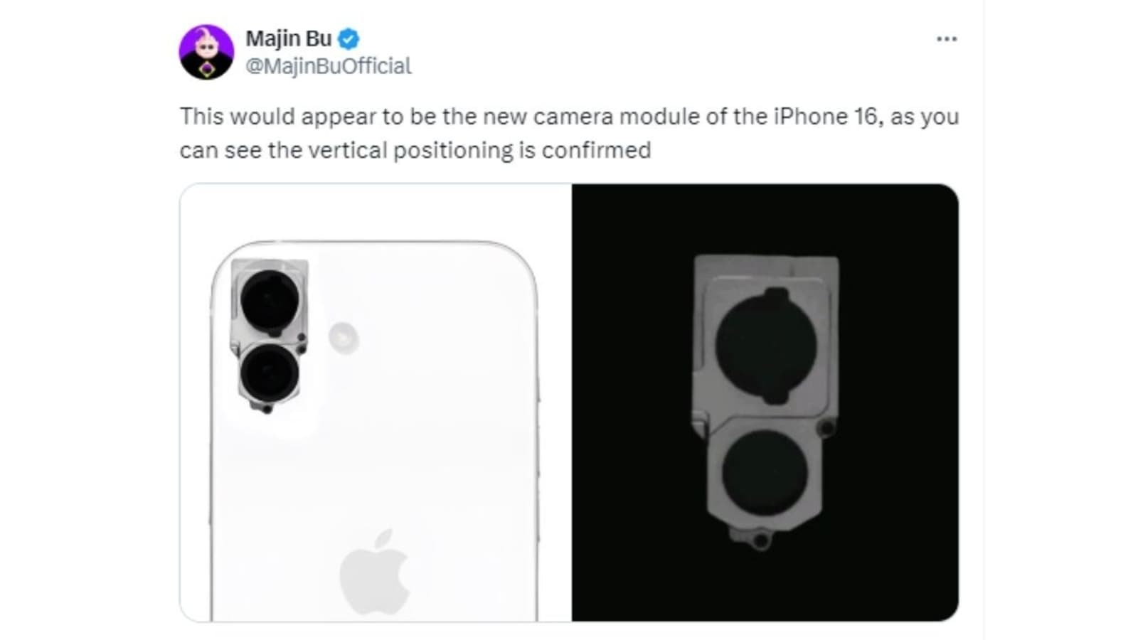 Check out the latest Apple iPhone 16 leaked image which purportedly reveals a redesigned camera chassis. Apple iPhone 16