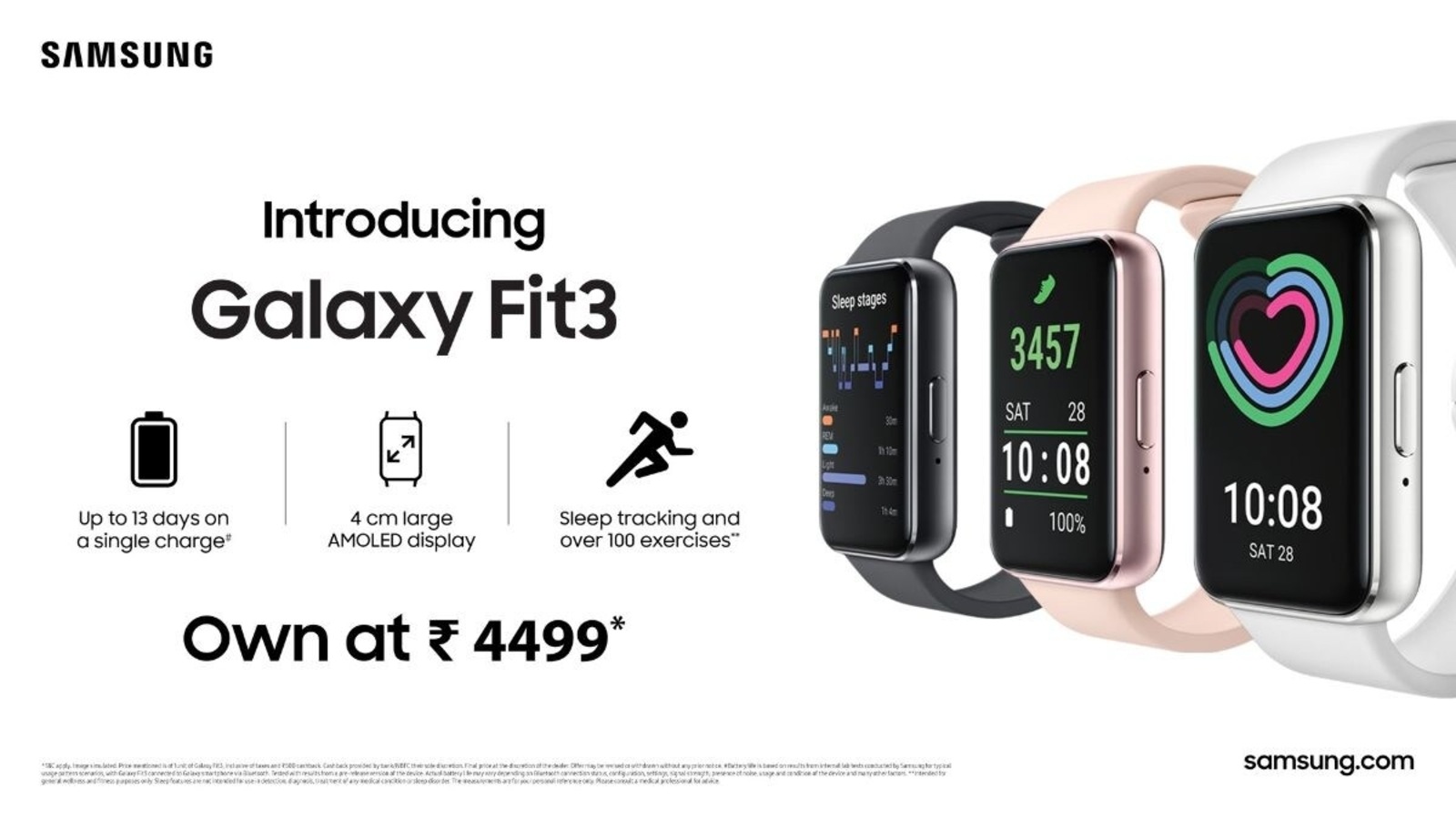 Samsung Galaxy Fit3 fitness tracker launched Check price specs