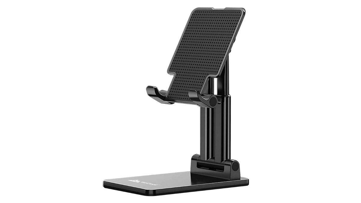 WeCool T2 Foldable Mobile Stand: Features sturdy aluminum alloy construction, adjustable viewing angles, and anti-slip pad. Ideal for hands-free use of smartphones and tablets, offering stability and portability. Priced at Rs. 399. WeCool T2 Foldable Mobile Stand