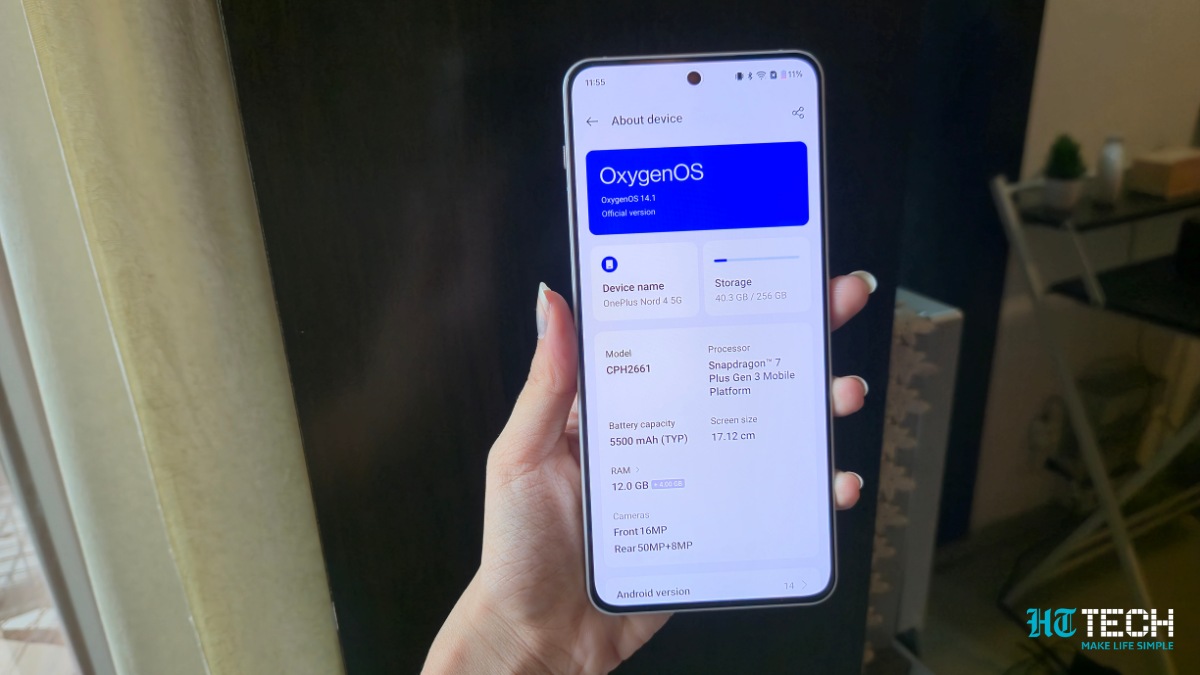 The OnePlus Nord 4 is equipped with a 5500mAh battery. OnePlus Nord 4