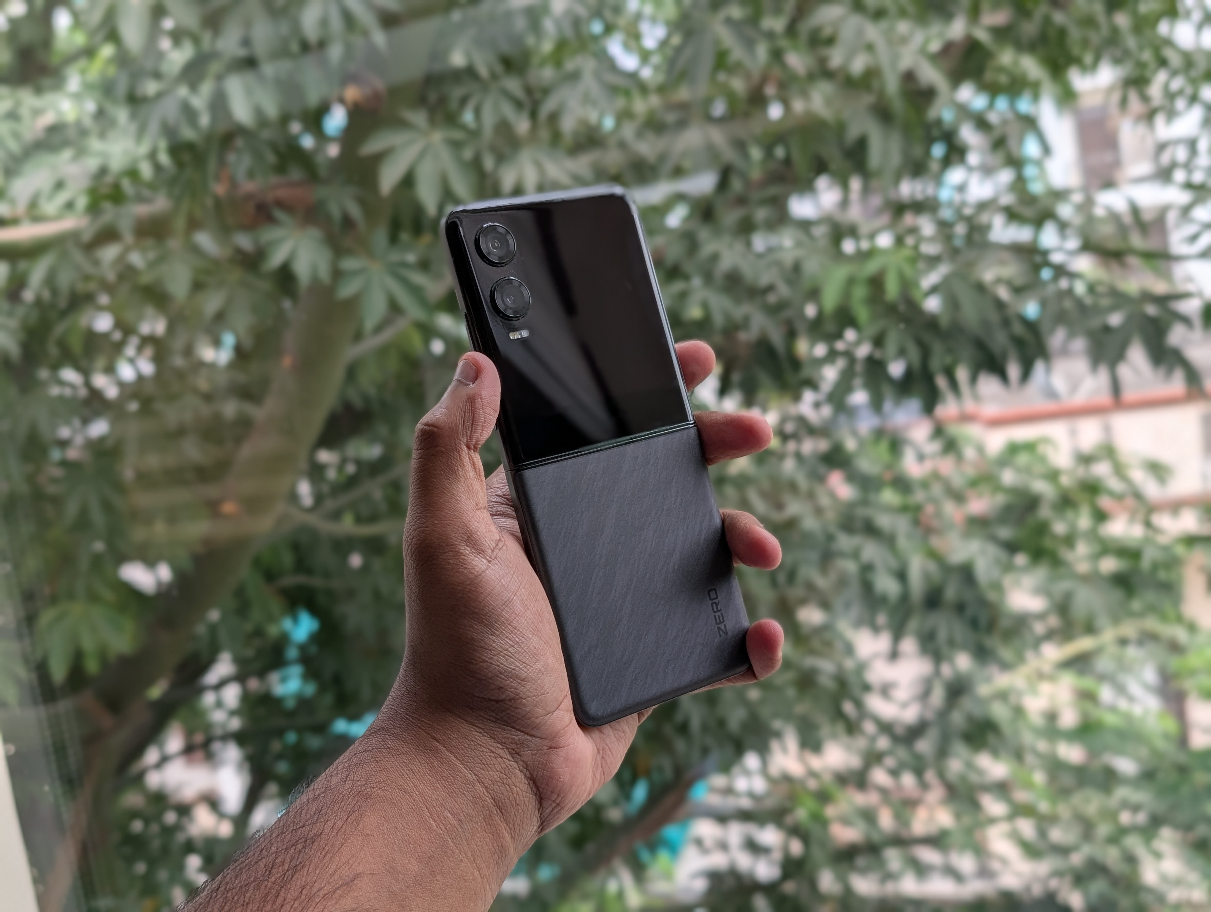 Infinix Zero Flip in the Rock Black colourway. Infinix Zero Flip review: Offers style, substance and function at a great price